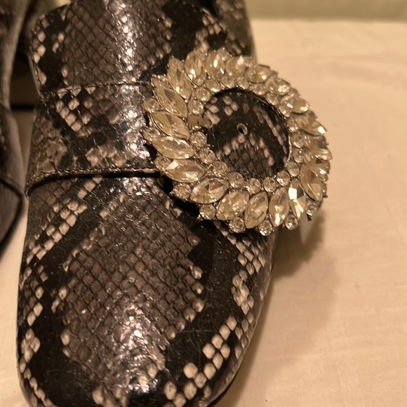 NEVER WORN. Jeffrey Campbell python print with rhinestone buckle and heel - Picture 4 of 4